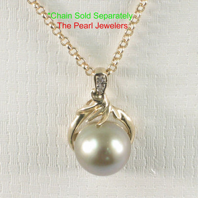 14k Yellow Gold & Diamond Silver-Tone Tahitian Pearl Pendant