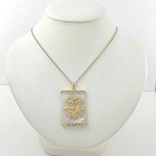 Load image into Gallery viewer, 14k Yellow Gold Dragon &amp; Greek Key White Mother of Pearl Pendant