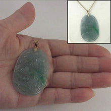 Load image into Gallery viewer, 14k Yellow Gold Hand Carved Dragon &amp; Phoenix Apple Green Jade Pendant