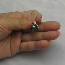 Load image into Gallery viewer, 14k Yellow Gold Feather Black Tahitian Pearl &amp; Diamond Pendant