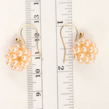 Load image into Gallery viewer, 14K Yellow Gold Fish Hook Pink Pearl Ball Earrings (13mm)