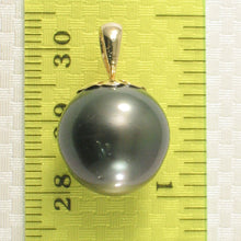 Load image into Gallery viewer, 14k Yellow Gold Flower-Cap Black Tahitian Pearl Pendant