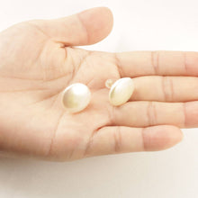 Load image into Gallery viewer, 14K Yellow Gold Extra Large Coin Pearl Stud Earrings