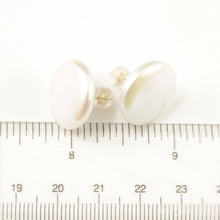 Load image into Gallery viewer, 14K Yellow Gold Large White Coin Pearl Stud Earrings