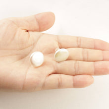 Load image into Gallery viewer, 14K Yellow Gold Large White Coin Pearl Stud Earrings