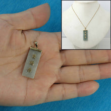 Load image into Gallery viewer, 14k Yellow Gold Celadon Green Jade Good Fortune Pendant