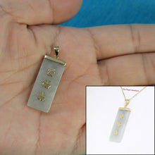 Load image into Gallery viewer, 14k Yellow Gold Celadon Green Jade Good Fortune Pendant