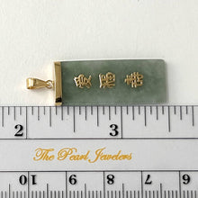 Load image into Gallery viewer, 14k Yellow Gold Celadon Green Jade Good Fortune Pendant