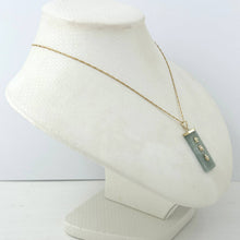 Load image into Gallery viewer, 14k Yellow Gold Celadon Green Jade Good Fortune Pendant