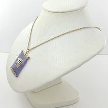 Load image into Gallery viewer, 14k Yellow Gold “Blessing (Fu)” Chinese Fu Symbol Lavender Jade Oriental Pendant