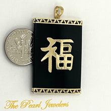 Load image into Gallery viewer, Good Luck Black Onyx Pendant 14k Yellow Gold