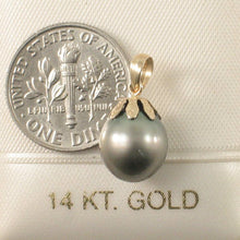 Load image into Gallery viewer, 14k Yellow Gold Gray Tahitian Pearl Pendant