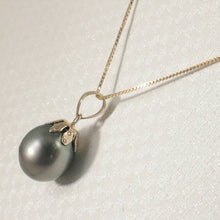 Load image into Gallery viewer, 14k Yellow Gold Gray Tahitian Pearl Pendant