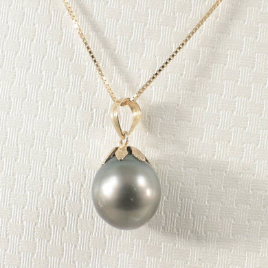 14k Yellow Gold Gray Tahitian Pearl Pendant