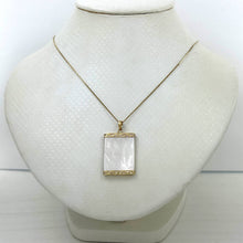 Load image into Gallery viewer, 14k Yellow Gold Greek Key MOP Board Pendant Necklace