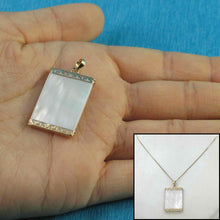 Load image into Gallery viewer, 14k Yellow Gold Greek Key MOP Board Pendant Necklace