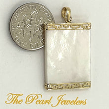 Load image into Gallery viewer, 14k Yellow Gold Greek Key MOP Board Pendant Necklace
