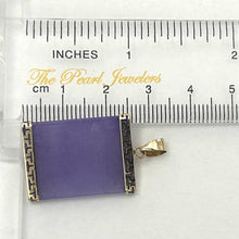 Load image into Gallery viewer, 14k Yellow Gold Greek Key Purple Jade Board Pendant