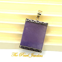 Load image into Gallery viewer, 14k Yellow Gold Greek Key Purple Jade Board Pendant