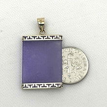 Load image into Gallery viewer, 14k Yellow Gold Greek Key Purple Jade Board Pendant