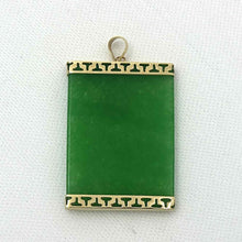 Load image into Gallery viewer, 14k Yellow Gold Green Jade Board Pendant
