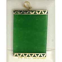 Load image into Gallery viewer, 14k Yellow Gold Green Jade Board Pendant