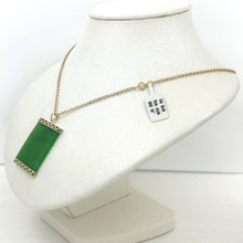 Load image into Gallery viewer, 14k Yellow Gold Green Jade Board Pendant