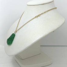 Load image into Gallery viewer, 14k Yellow Gold Hand Carving Two Sides Green Jade Buddha Pendant