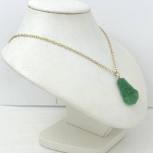 Load image into Gallery viewer, 14k Yellow Gold Hand Carving Two Sides Green Jade Buddha Pendant