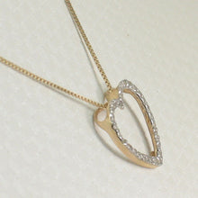 Load image into Gallery viewer, 14k Yellow Gold Heart Diamond Cross Pendant