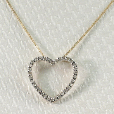 14k Yellow Gold Heart Diamond Cross Pendant