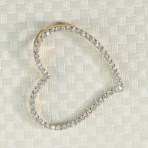 14k Yellow Gold Heart Diamond Pendant Necklace (58 Stones)