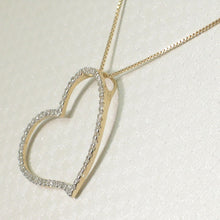 Load image into Gallery viewer, 14k Yellow Gold Heart Diamond Pendant Necklace (58 Stones)
