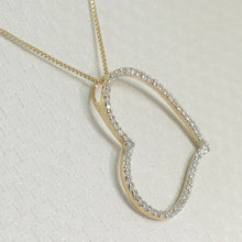 Load image into Gallery viewer, 14k Yellow Gold Heart Diamond Pendant Necklace (58 Stones)