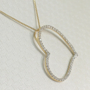 14k Yellow Gold Heart Diamond Pendant Necklace (58 Stones)
