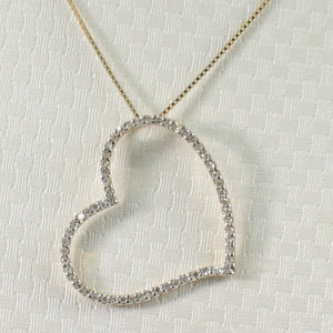 14k Yellow Gold Heart Diamond Pendant Necklace (58 Stones)