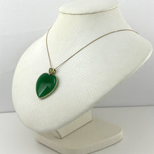 Load image into Gallery viewer, 14k Yellow Solid Gold Heart in Love &amp; Hearts Peridot Jade Pendant Necklace