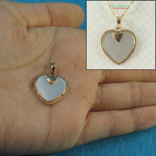Load image into Gallery viewer, 14k Yellow Gold Heart Love Mother of Pearl Pendant