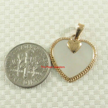 Load image into Gallery viewer, 14k Yellow Gold Heart Love Mother of Pearl Pendant