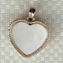 Load image into Gallery viewer, 14k Yellow Gold Heart Love Mother of Pearl Pendant