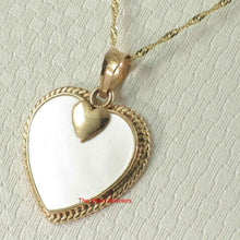 Load image into Gallery viewer, 14k Yellow Gold Heart Love Mother of Pearl Pendant