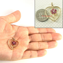 Load image into Gallery viewer, 14k Yellow Gold Heart Ruby &amp; Diamond Pendant