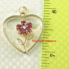 Load image into Gallery viewer, 14k Yellow Gold Heart Ruby &amp; Diamond Pendant