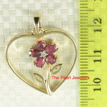 Load image into Gallery viewer, 14k Yellow Gold Heart Ruby &amp; Diamond Pendant