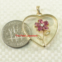 Load image into Gallery viewer, 14k Yellow Gold Heart Ruby &amp; Diamond Pendant
