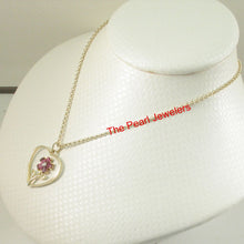 Load image into Gallery viewer, 14k Yellow Gold Heart Ruby &amp; Diamond Pendant
