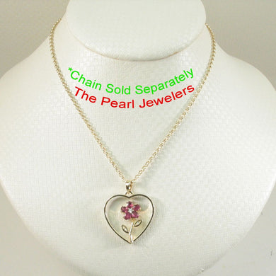 14k Yellow Gold Heart Ruby & Diamond Pendant