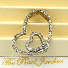 Load image into Gallery viewer, 14k Yellow Gold Heart in Heart Diamond Pendant Necklace