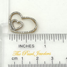 Load image into Gallery viewer, 14k Yellow Gold Heart in Heart Diamond Pendant Necklace