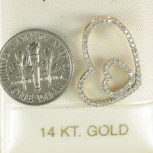 Load image into Gallery viewer, 14k Yellow Gold Heart in Heart Diamond Pendant Necklace